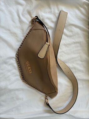 GUESS Taupe Mini Chain Belt Bag